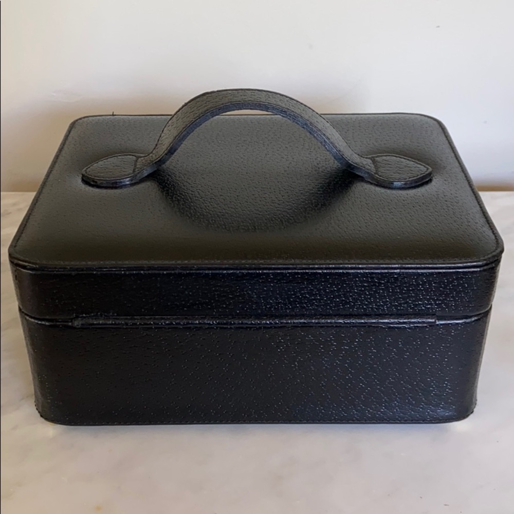 Smythson Black Leather Traveler Jewellery Case - Picture 2 of 13
